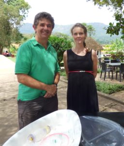 Andrew Weeks & Kathy Burgoine with the BabySaver Tray in Uganda