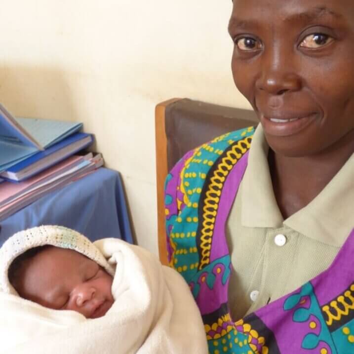 Mother and newborn baby at Mbale Hospital, Uganda